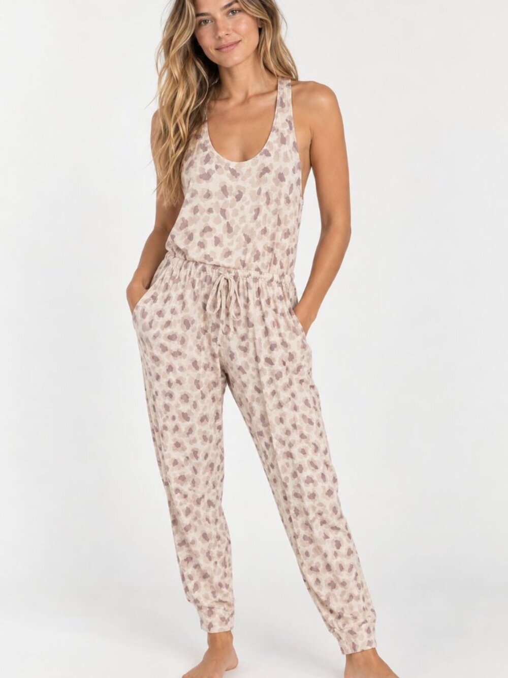 Aerie Leopard Print Jumpsuit Lounge Romper Size S